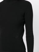 PATOU PULL RIBBED HIGH NECK BLACK