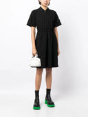 MONCLER COTTON-BLEND DRESS BLACK