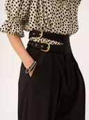 CHLOÉ HIGH RISE BELTED TROUSER BLACK