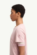MONCLER TONAL EMBROIDERED LOGO T-SHIRT PINK