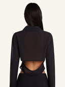 COURREGES CROPPED 2POCKET SHIRT BLACK