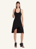 COURRÈGES PLEATS CREPE DRESS BLACK