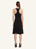 COURRÈGES PLEATS CREPE DRESS BLACK