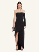 COURRÈGES INFINITY JERSEY CREPE DRESS BLACK