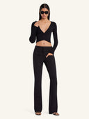 COURRÈGES CROPPED RIBBED CARDIGAN BLACK