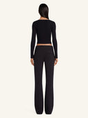 COURRÈGES CROPPED RIBBED CARDIGAN BLACK