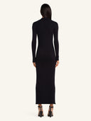 COURRÈGES LIGHT RIB CARDIGAN DRESS BLACK