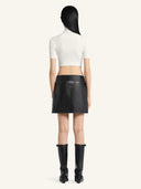 COURRÈGES CROPPED RIB KNIT TOP WHITE