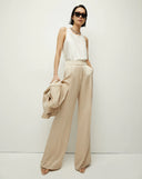 VERONICA BEARD ROBINNE TROUSER WIDE LEG CREPE SAND