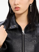 COURRÈGES ZIPPED BIKER VINYL JACKET BLACK