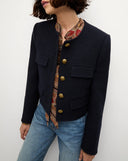 VERONICA BEARD LESLIE CROPPED JACKET NAVY