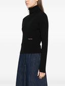 PATOU RIBBED TURTLENECK BLACK