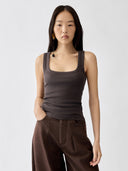 JACQUEMUS TANK TOP GROS GRAIN BROWN