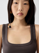 JACQUEMUS TANK TOP GROS GRAIN BROWN
