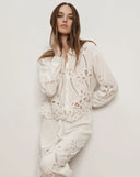 VERONICA BEARD ADERES EYELET SHIRT OFF WHITE