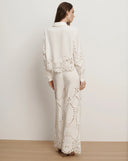 VERONICA BEARD ADERES EYELET SHIRT OFF WHITE