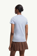 MONCLER EMBROIDERED LOGO T-SHIRT LIGHT BLUE