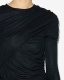 ISABEL MARANT DENISE DRAPED DRESS BLACK