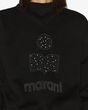 ISABEL MARANT MOBY STUDDED LOGO PULL BLACK