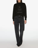 ISABEL MARANT MOBY STUDDED LOGO PULL BLACK