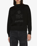 ISABEL MARANT MOBY STUDDED LOGO PULL BLACK