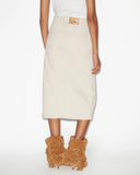 ISABEL MARANT BRITT STITCHED DENIM COWBOY SKIRT ECRU