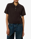 ISABEL MARANT ÉTOILE ALTHEA LOGO POLO CHOCOLAT BROWN