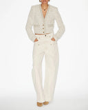 ISABEL MARANT CROPPED GWENDOLINE JACKET ECRU