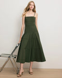 VERONICA BEARD ILONA MIDI DRESS ARMY