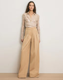 VERONICA BEARD HERON WIDE LEG TROUSER BEIGE