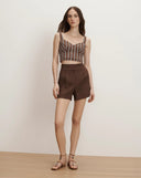 VERONICA BEARD HAINA SHORT DARK BROWN