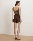 VERONICA BEARD HAINA SHORT DARK BROWN