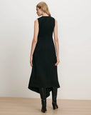 VERONICA BEARD FREJA BROOCH MIDI DRESS BLACK