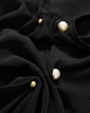 VERONICA BEARD FREJA BROOCH MIDI DRESS BLACK