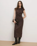 VERONICA BEARD JUNE MIDI DRESS ESPRESSO