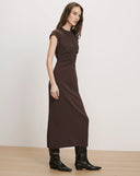 VERONICA BEARD JUNE MIDI DRESS ESPRESSO