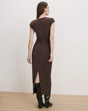 VERONICA BEARD JUNE MIDI DRESS ESPRESSO