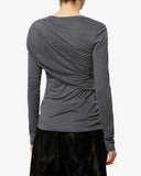ISABEL MARANT ÉTOILE DRESSI DRAPED JERSEY TOP GREY