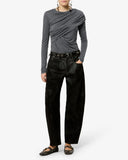 ISABEL MARANT ÉTOILE DRESSI DRAPED JERSEY TOP GREY