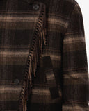 ISABEL MARANT ÉTOILE GALEANE FRINGED JACKET CHECKERED