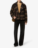 ISABEL MARANT ÉTOILE GALEANE FRINGED JACKET CHECKERED