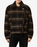 ISABEL MARANT ÉTOILE GALEANE FRINGED JACKET CHECKERED