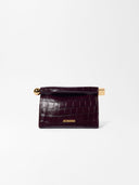JACQUEMUS LA POCHETTE ROND CARRE BURGUNDY