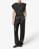 ISABEL MARANT ÉTOILE NEREANE FAUX LEATHER TROUSER BLACK