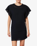 ISABEL MARANT ÉTOILE ORLANE BRODERIE DRESS BLACK