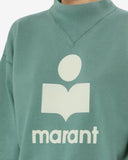 ISABEL MARANT ÉTOILE MOBY LOGO SWEATER SAGE GREEN