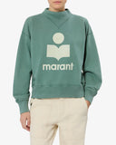 ISABEL MARANT ÉTOILE MOBY LOGO SWEATER SAGE GREEN