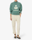 ISABEL MARANT ÉTOILE MOBY LOGO SWEATER SAGE GREEN