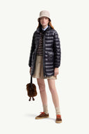 MONCLER GENET LONG DOWN JACKET NAVY