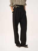 CHLOÉ HIGH RISE BELTED TROUSER BLACK